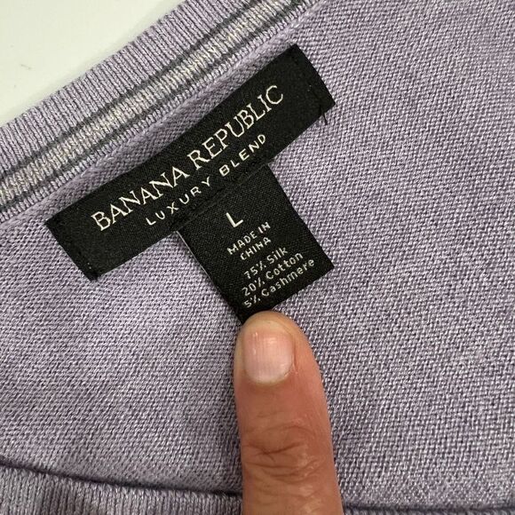 Banana Republic Men's Luxury Blend Silk V-Neck Pullover Sweater Size Large - Picture 3 of 8